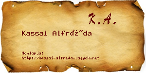 Kassai Alfréda névjegykártya